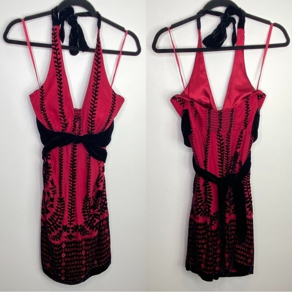 Nine West Dresses & Skirts - Nine‎ West red velvet mini halter dress size 2